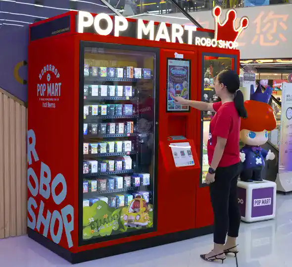 touch screen with red color vending machine