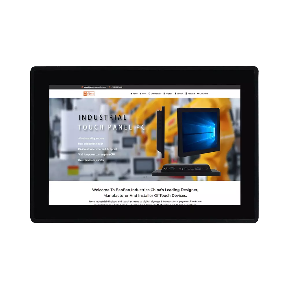 Front View - ZL101TMBCAP - 10.1″ Industrial Touchscreen Monitor