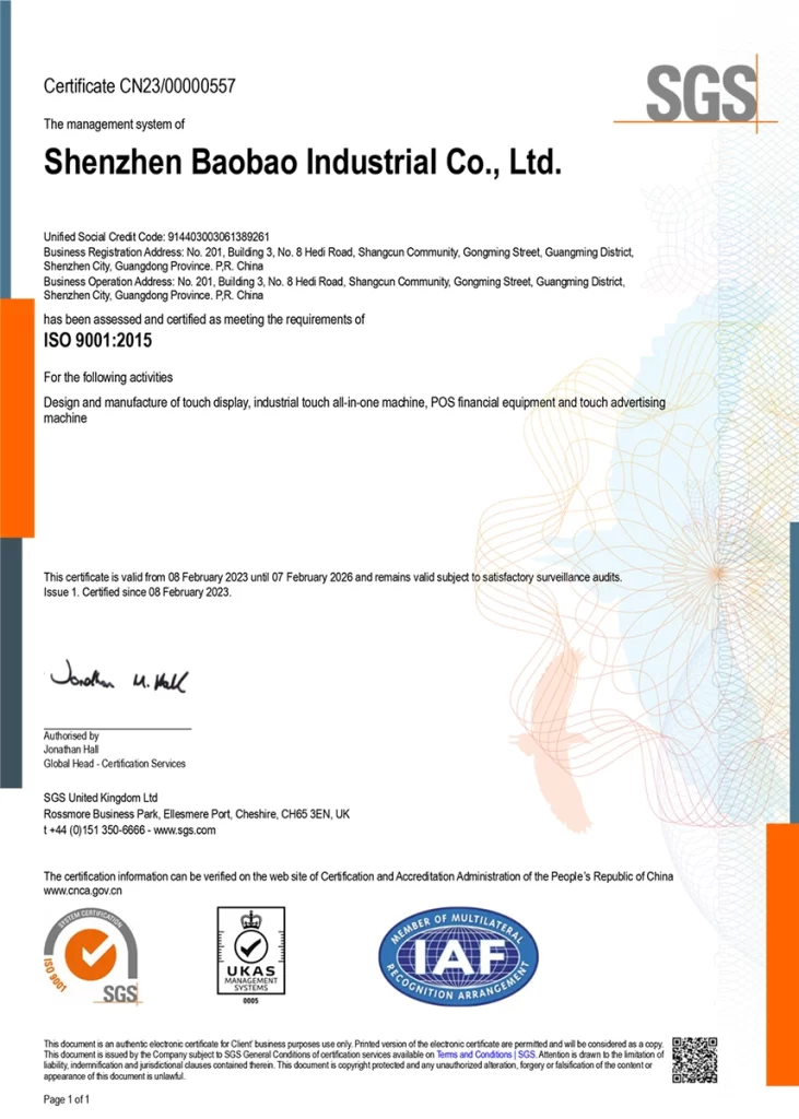 Zuljana ISO9001 Quality Management Certificate
