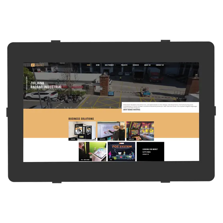 Zuljana 11.6″ Open Frame Capacitive Touch Screen Monitor - Front
