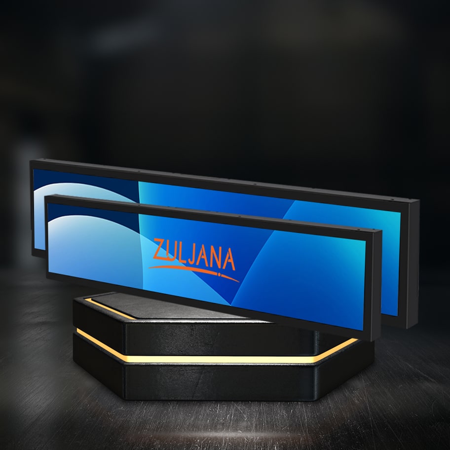 zuljana stretct bar LCD with black background